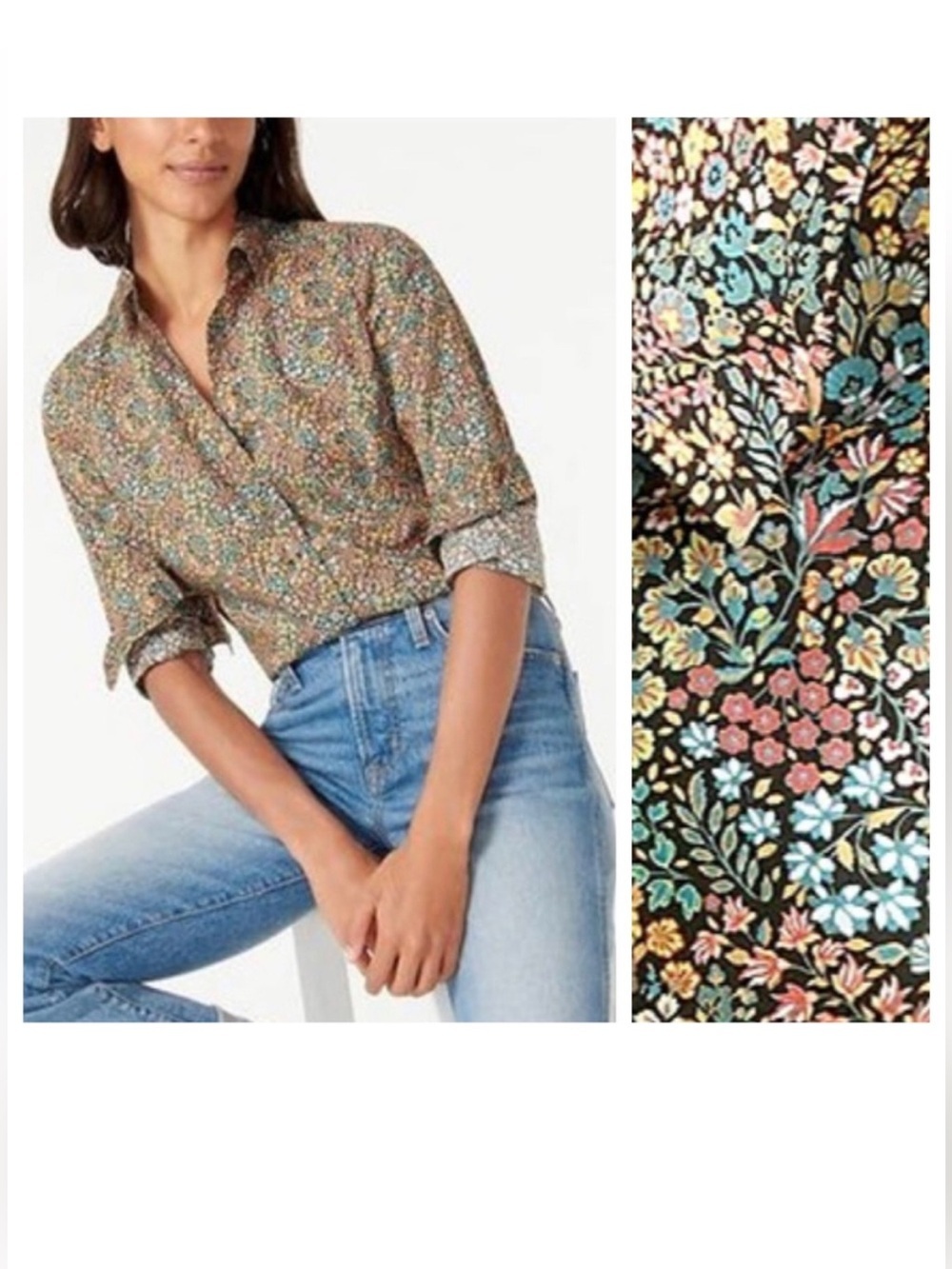 NWT J.Crew X Liberty Fabrics Little Marquess Floral Perfect Buttoned Shirt 6